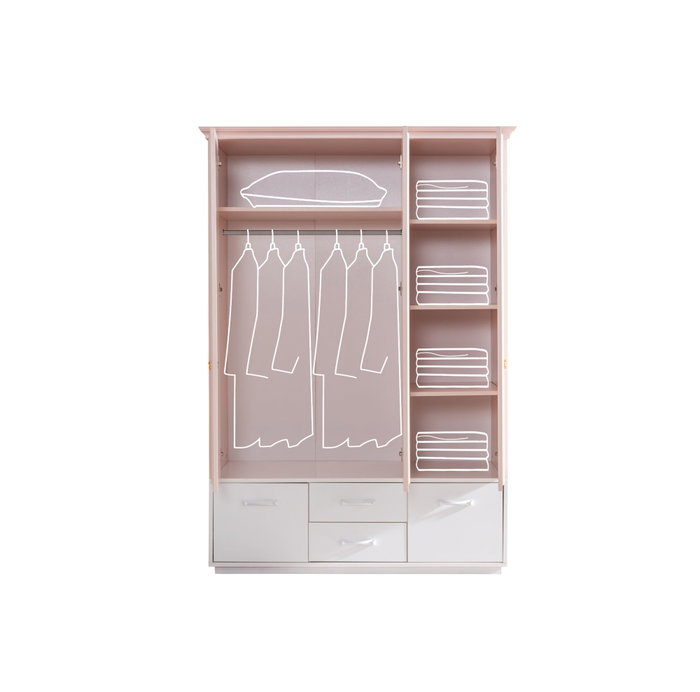 Hanah Home Armario Rosa y Blanco Hanah Home Armario Rosa y Blanco